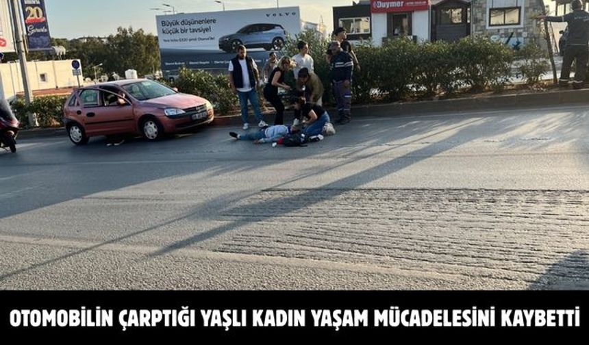 Otomobilin çarptığı yaşlı kadın yaşam mücadelesini kaybetti