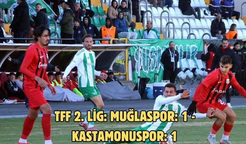 TFF 2. Lig: Muğlaspor: 1 - Kastamonuspor: 1