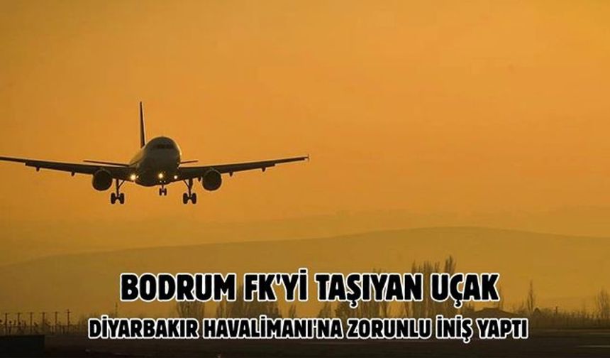 Bodrum FK'yi taşıyan uçak Diyarbakır Havalimanı'na zorunlu iniş yaptı