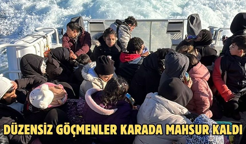 Düzensiz göçmenler karada mahsur kaldı
