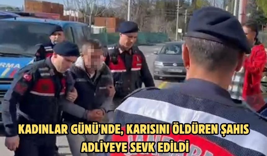 Kadınlar Günü'nde, karısını öldüren şahıs adliyeye sevk edildi