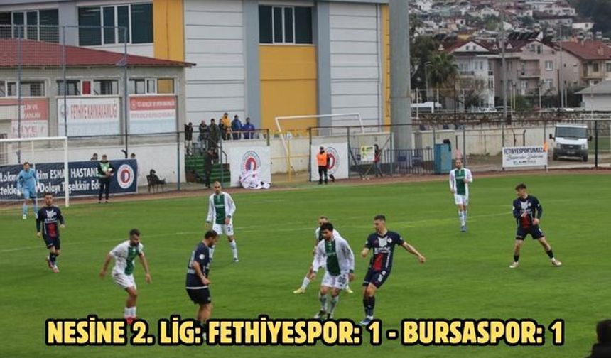 Nesine 2. Lig: Fethiyespor: 1 - Bursaspor: 1