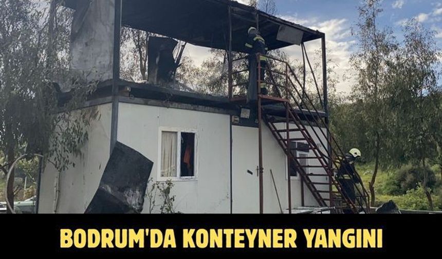 Bodrum'da konteyner yangını