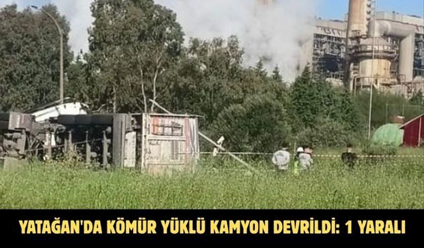 Yatağan'da kömür yüklü kamyon devrildi: 1 yaralı