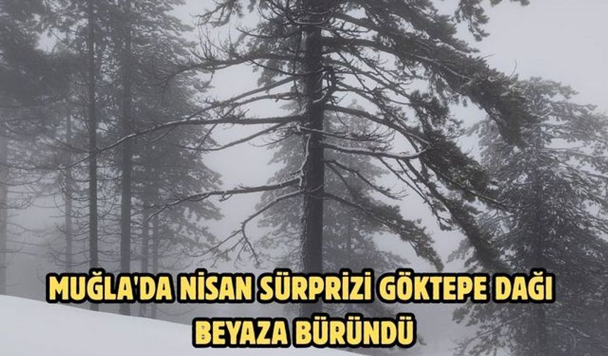 Muğla'da Nisan sürprizi Göktepe dağı beyaza büründü