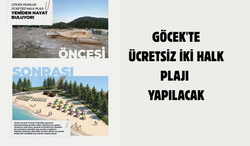 Göcek'te ücretsiz iki halk plajı yapılacak