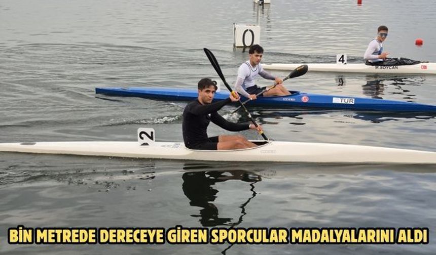 Bin metrede dereceye giren sporcular madalyalarını aldı