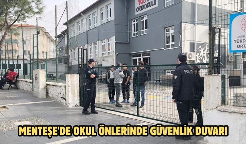 Menteşe'de okul önlerinde güvenlik duvarı