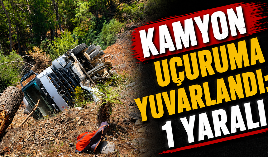 Kamyon uçuruma yuvarlandı: 1 yaralı