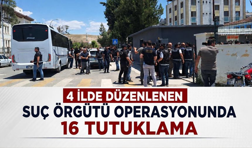 4 ilde düzenlenen suç örgütü operasyonunda 16 tutuklama