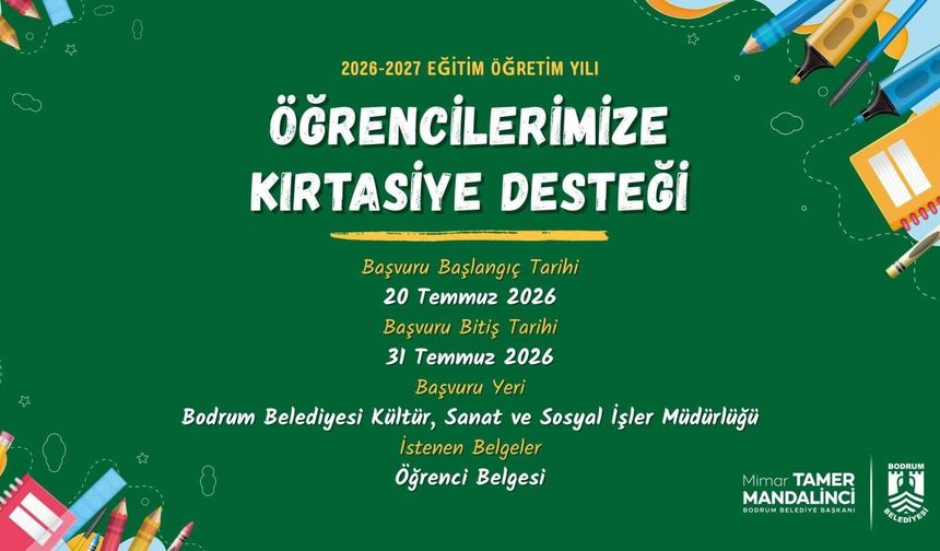 BELEDİYEDEN ÖĞRENCİLERE KIRTASİYE DESTEĞİ