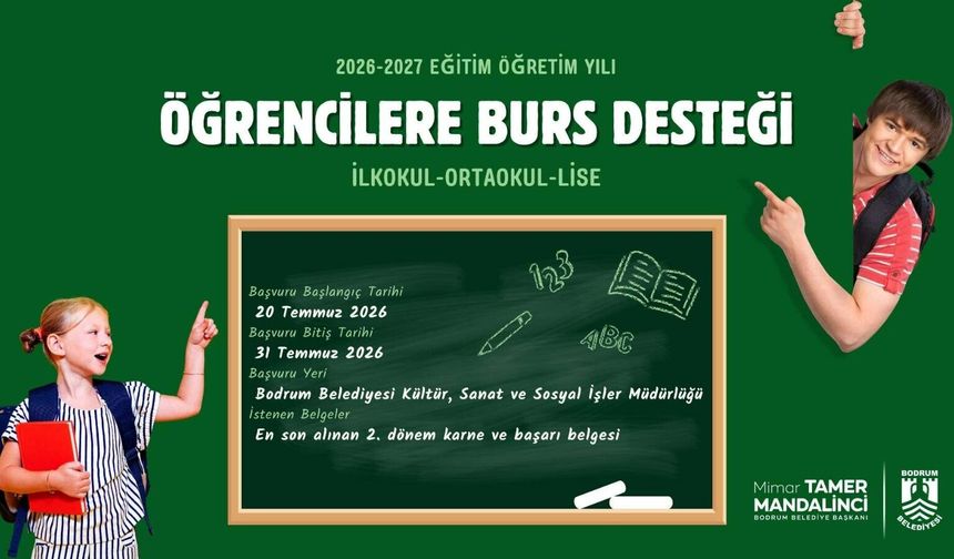 BODRUM BELEDİYESİNDEN ÖĞRENCİLERE BURS DESTEĞİ