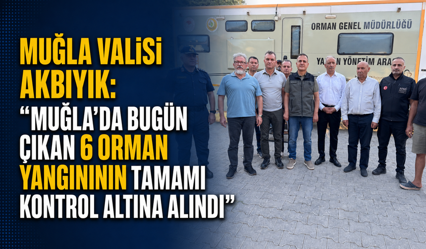 Muğla Valisi Akbıyık: "Muğla’da bugün çıkan 6 orman yangınının tamamı kontrol altına alındı"