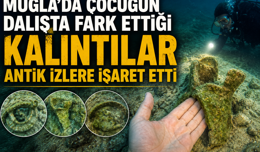 Muğla'da çocuğun dalışta fark ettiği kalıntılar antik izlere işaret etti
