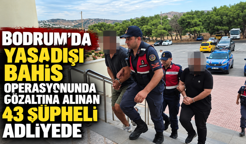 Bodrum'da yasadışı bahis operasyonunda gözaltına alınan 43 şüpheli adliyede