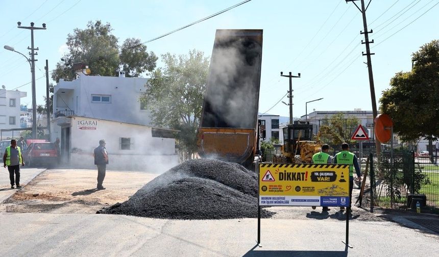 Bodrum’da asfalt çalışmaları devam ediyor