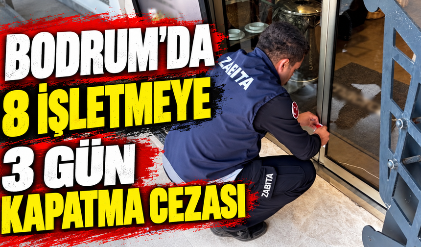 Bodrum’da 8 işletmeye 3 gün kapatma cezası
