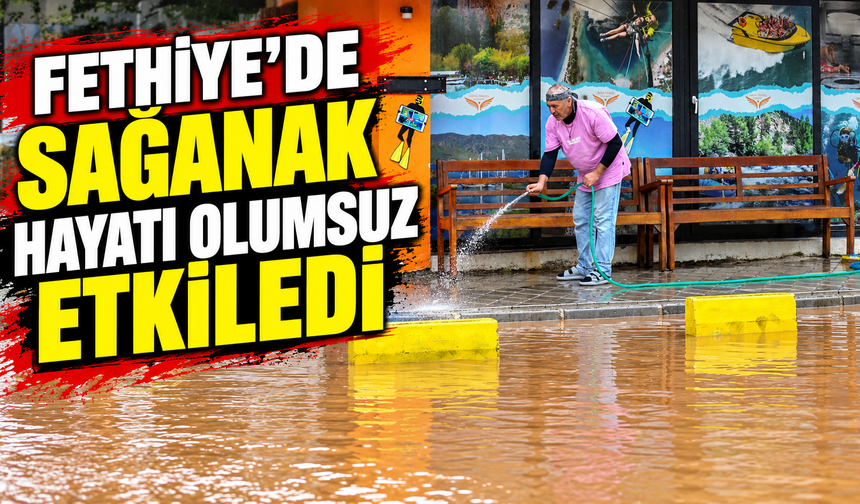 Fethiye'de sağanak hayatı olumsuz etkiledi