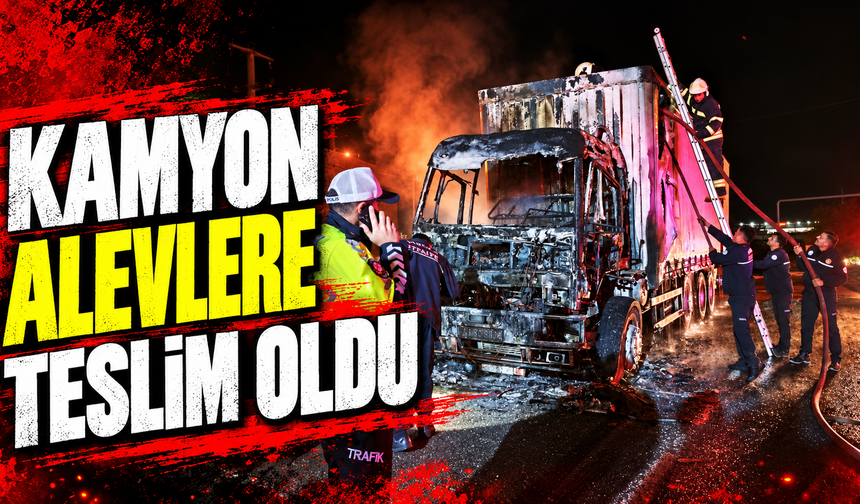 Kamyon alevlere teslim oldu