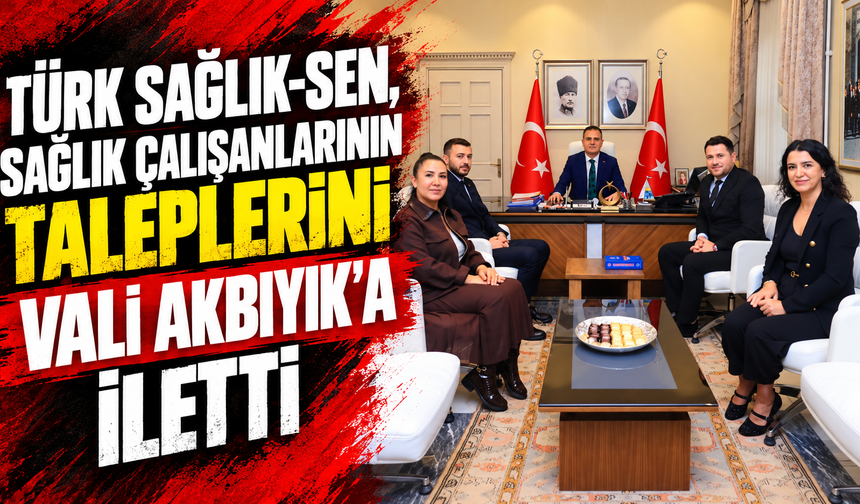 Türk Sağlık-Sen, sağlık çalışanlarının taleplerini Vali Akbıyık’a iletti