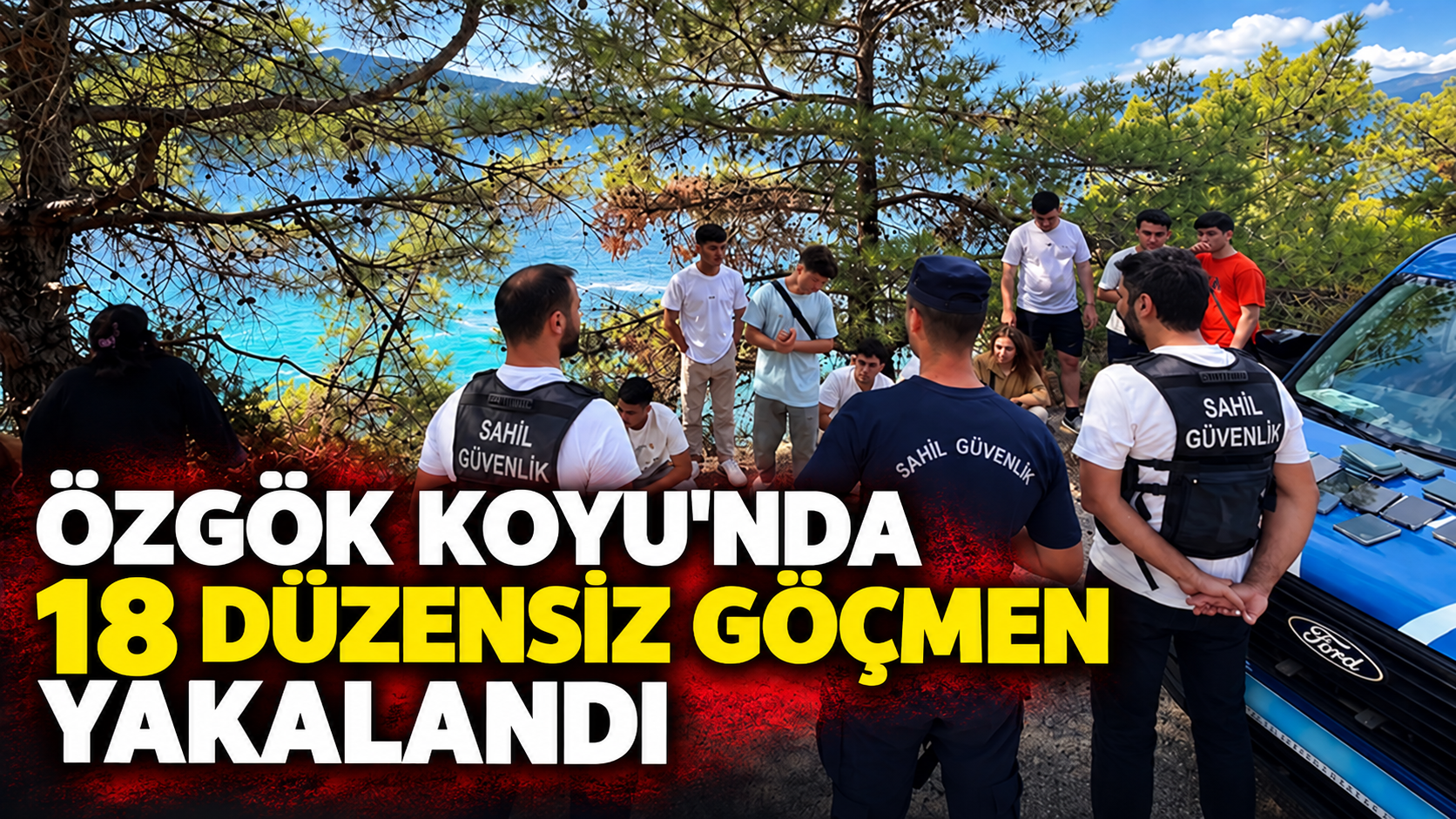 Özgök koyunda 18 düzensiz göçmen yakalandı